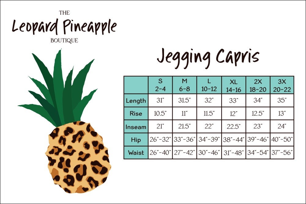 Size Charts The Leopard Pineapple Boutique