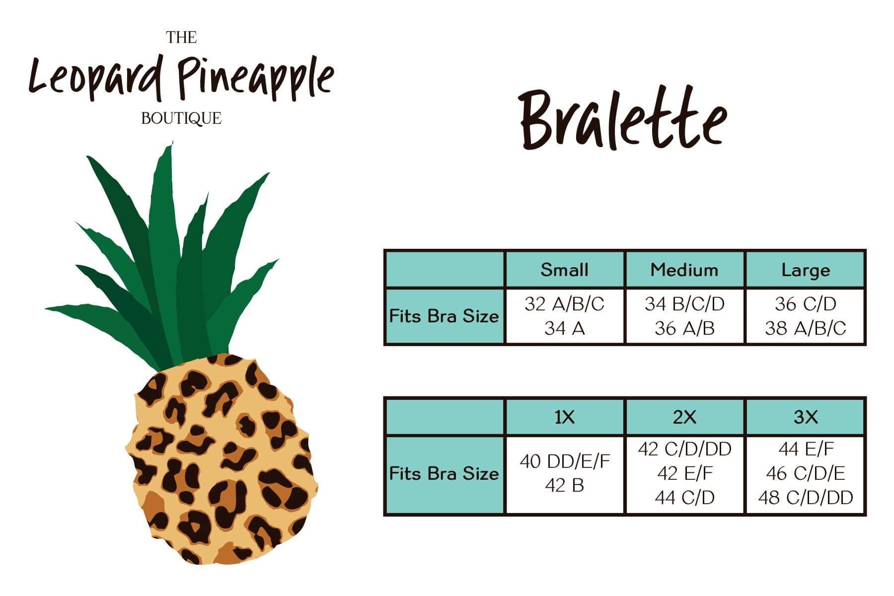 Size Charts The Leopard Pineapple Boutique